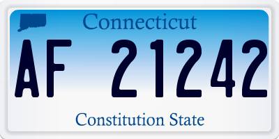 CT license plate AF21242