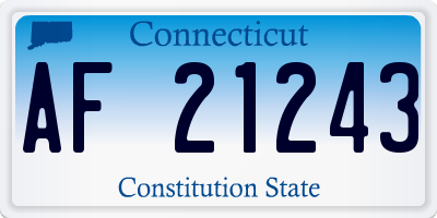 CT license plate AF21243