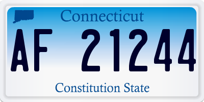 CT license plate AF21244