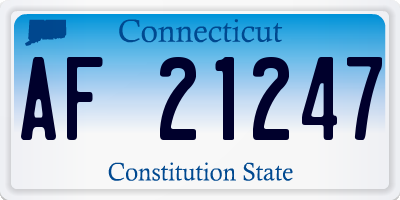 CT license plate AF21247