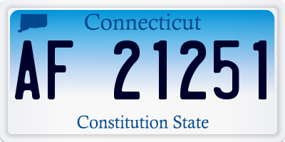 CT license plate AF21251