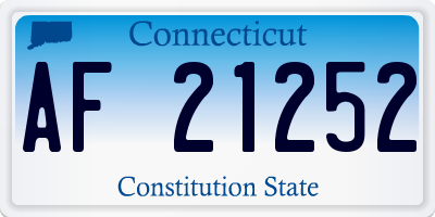 CT license plate AF21252