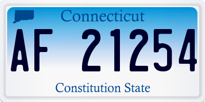 CT license plate AF21254