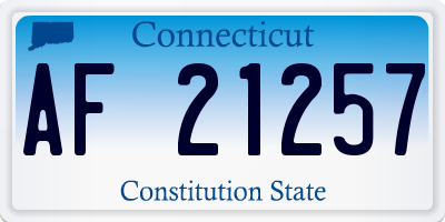 CT license plate AF21257