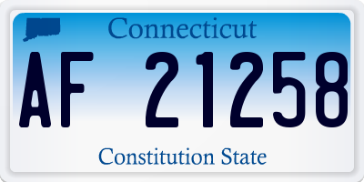 CT license plate AF21258
