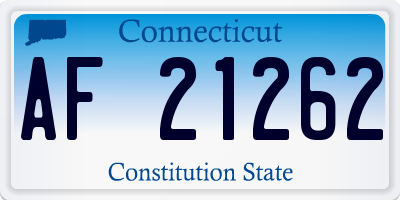 CT license plate AF21262
