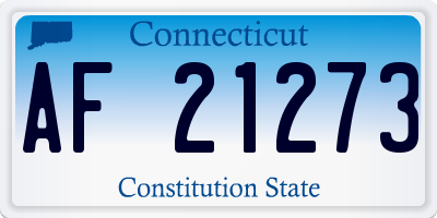CT license plate AF21273