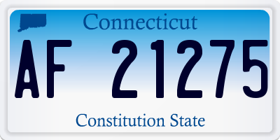 CT license plate AF21275