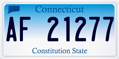 CT license plate AF21277