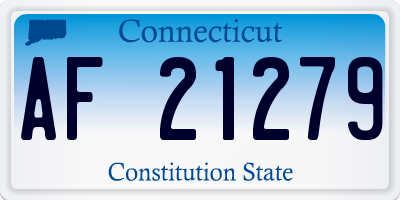 CT license plate AF21279