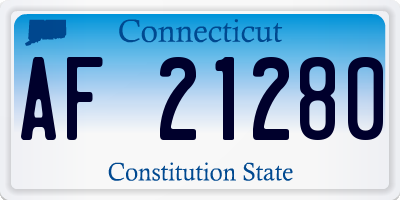 CT license plate AF21280