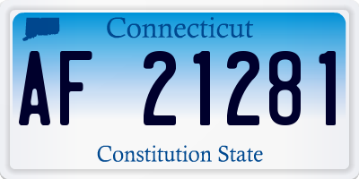 CT license plate AF21281