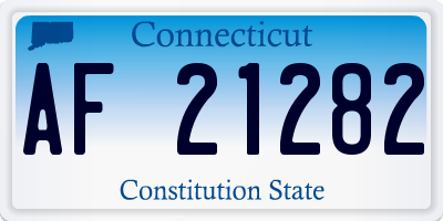 CT license plate AF21282