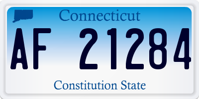 CT license plate AF21284