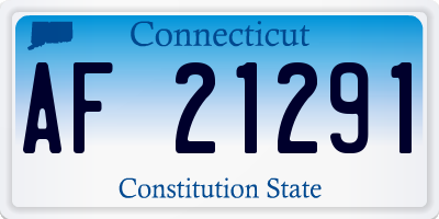 CT license plate AF21291