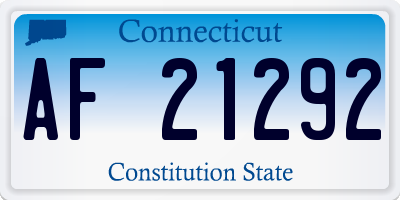 CT license plate AF21292