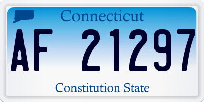 CT license plate AF21297