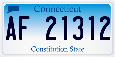 CT license plate AF21312