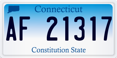 CT license plate AF21317