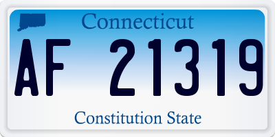 CT license plate AF21319