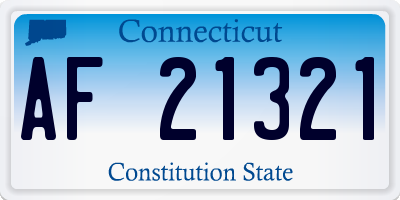 CT license plate AF21321