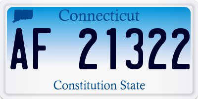 CT license plate AF21322