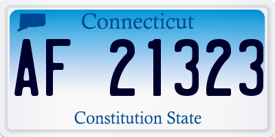 CT license plate AF21323