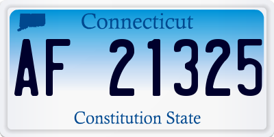 CT license plate AF21325
