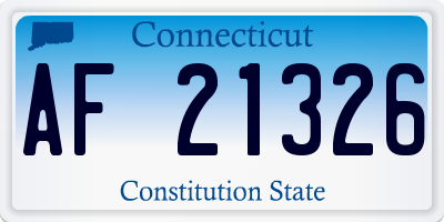 CT license plate AF21326