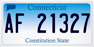 CT license plate AF21327