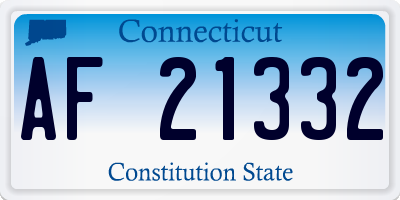 CT license plate AF21332