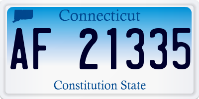 CT license plate AF21335