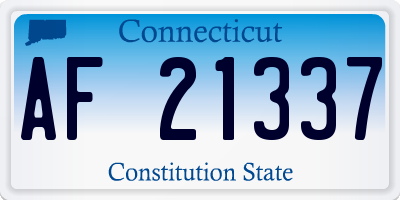 CT license plate AF21337