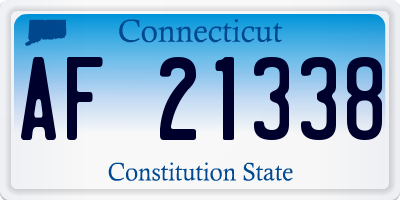 CT license plate AF21338