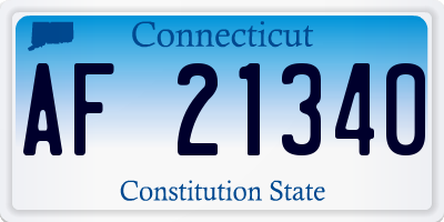 CT license plate AF21340