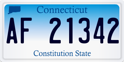 CT license plate AF21342