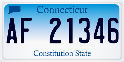 CT license plate AF21346