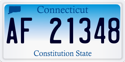 CT license plate AF21348