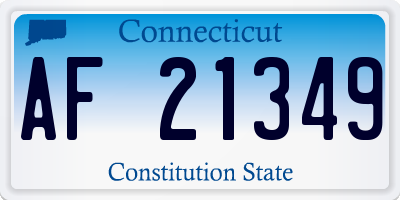 CT license plate AF21349