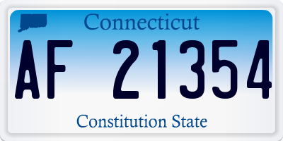 CT license plate AF21354