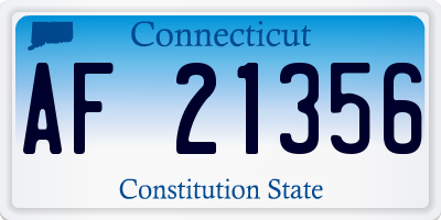 CT license plate AF21356