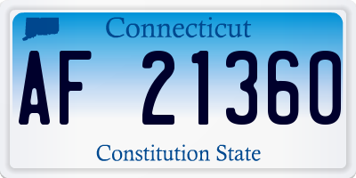 CT license plate AF21360