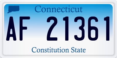 CT license plate AF21361