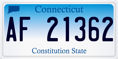 CT license plate AF21362
