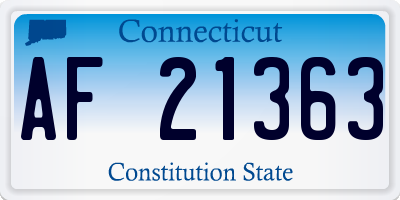 CT license plate AF21363