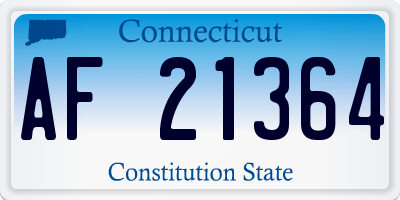 CT license plate AF21364