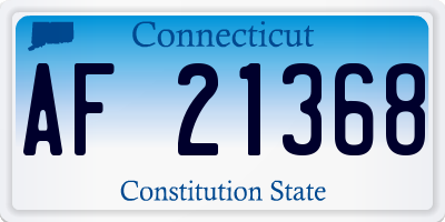 CT license plate AF21368
