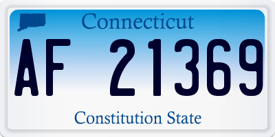 CT license plate AF21369