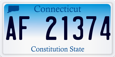 CT license plate AF21374