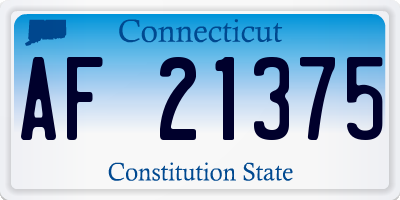 CT license plate AF21375